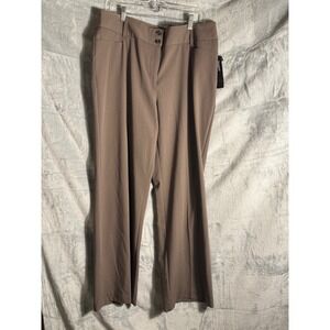 Alfani Curvy Fit Trouser Pants Womens 16 Brown Straight Leg Dress Pants NEW NWT